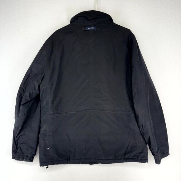 Nautica Mens XL Black Full Zip Utility Jacket Puffer Lined Winter Coat - Picture 3 of 11